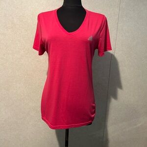 Adidas Women's Pink V-Neck Top L
